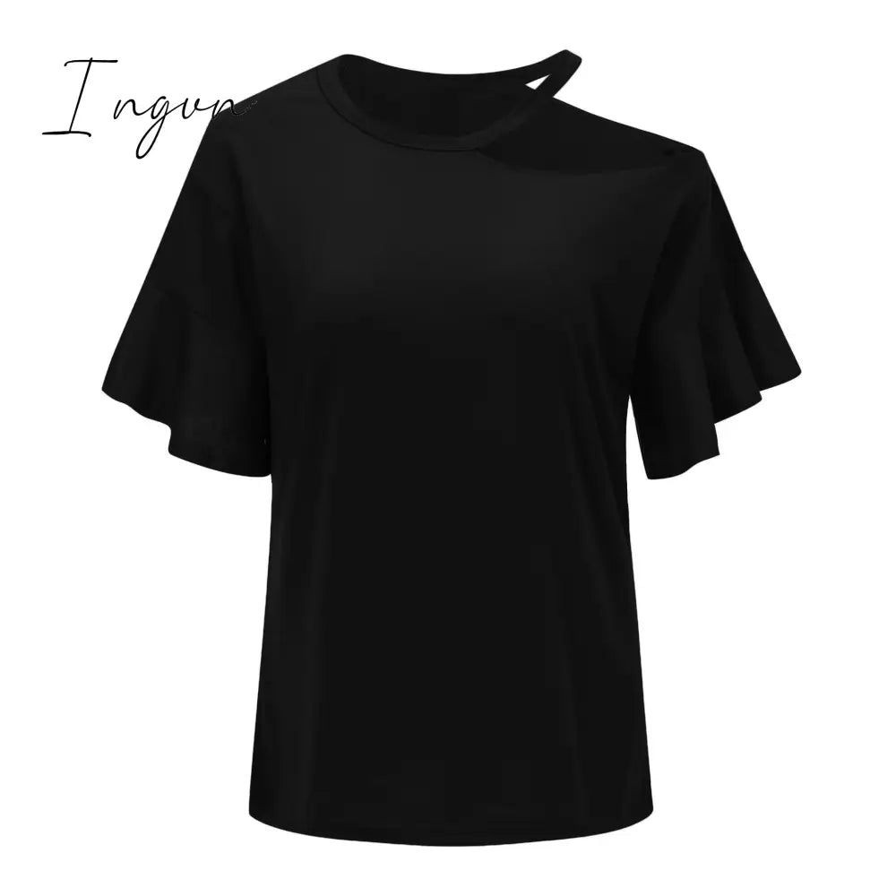 Ingvn - Casual Dew Shoulder T-shirt