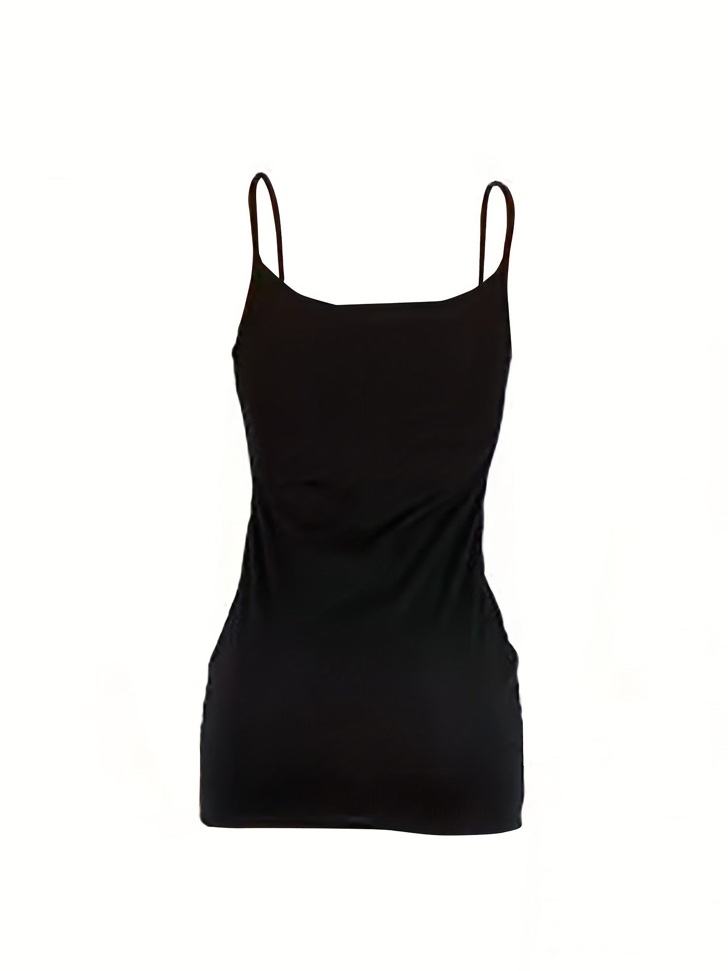 Solid Scoop Neck Dress, Sexy Spaghetti Strap Sleeveless Bag Hip Mini Dress, Women's Clothing For Party Dressing