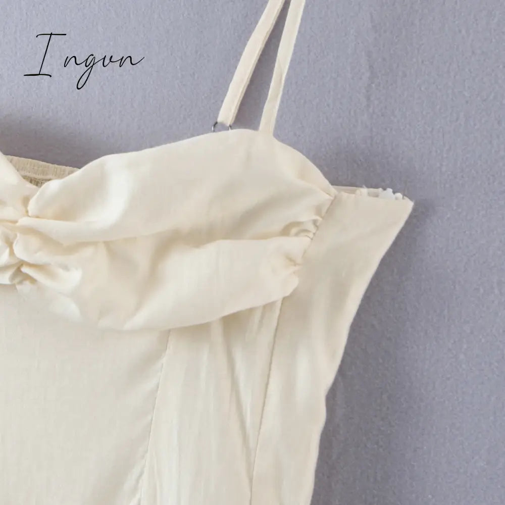 Ingvn - Summer mini dresses for women sexy outfits for woman elegant dress vintage cothes sundress casual ruched dress backless