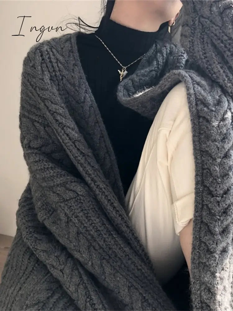Ingvn - New Women's Sweaters Autumn Winter Fashionable Bat Sleeve Cardigans Warm Wild Knitwear Tops