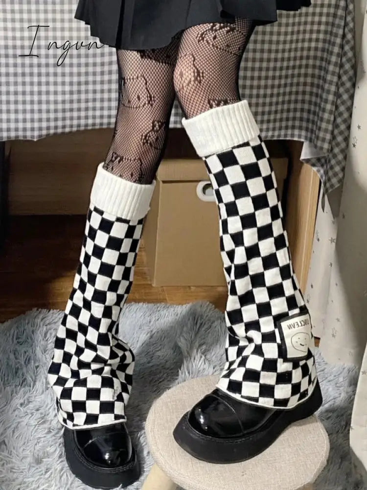 Ingvn - Casual Flared Plaid Leg Warmers Accessories