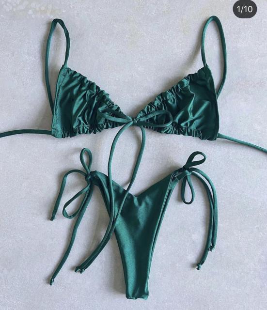 Low Waist Bikini Triangle Swimwear Female String Swimsuit Women Print 2 Piece Suit Push Up Bathing Suit Swim Suit New
