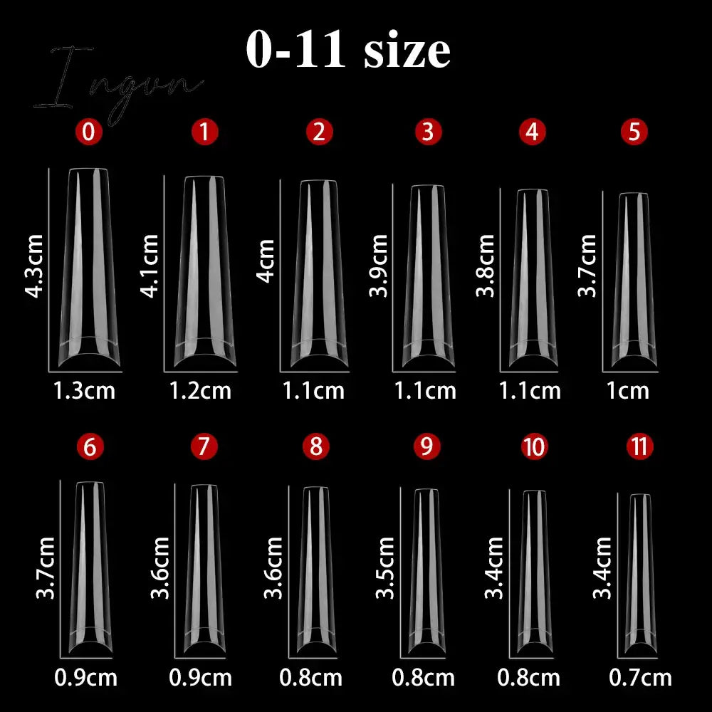 Transparent Stiletto Fake Nail Tips Acrylic False Nail Tips Long Shape Half Cover Coffin Professional Nail Art
