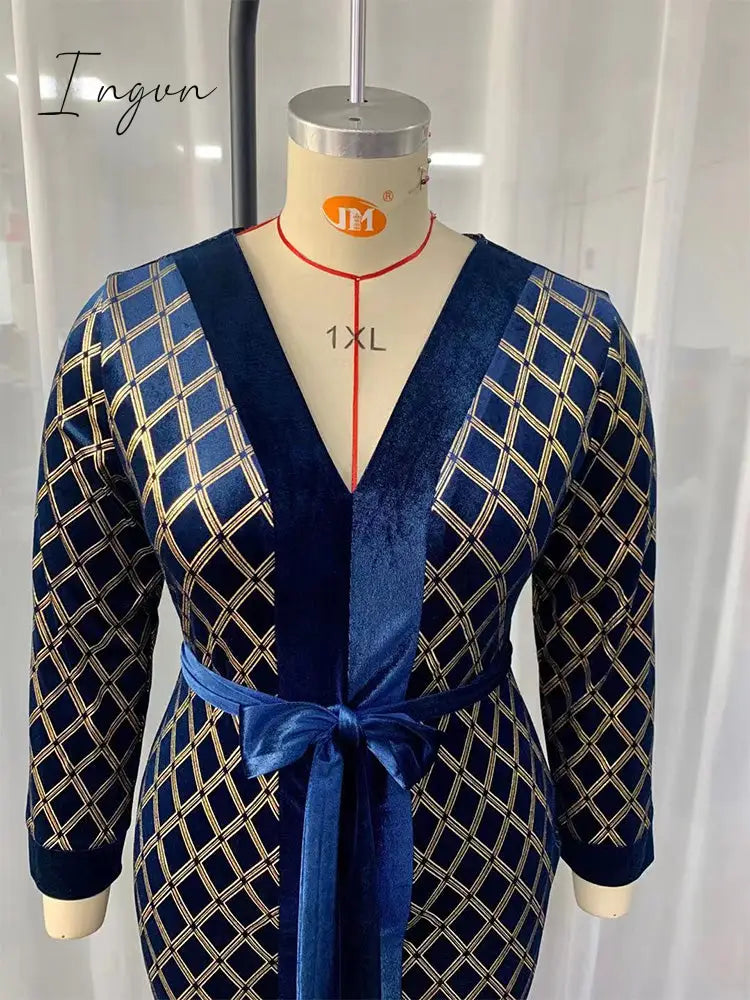 Ingvn - Plus Size Maxi Dresses Large Spring Women Oversized Long Luxury Chic Elegant Evening Party Muslim Festival Clothing