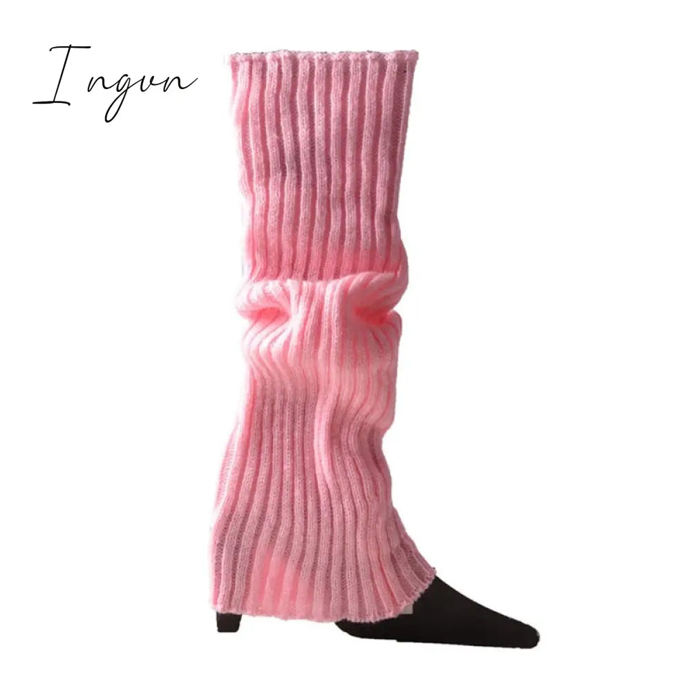 Ingvn - Lolita Leg Warmers Women Warm Winter Knit Foot Cover Crochet Knee Socks Warm Boot Cuffs Beenwarmers Japanese Long Socks