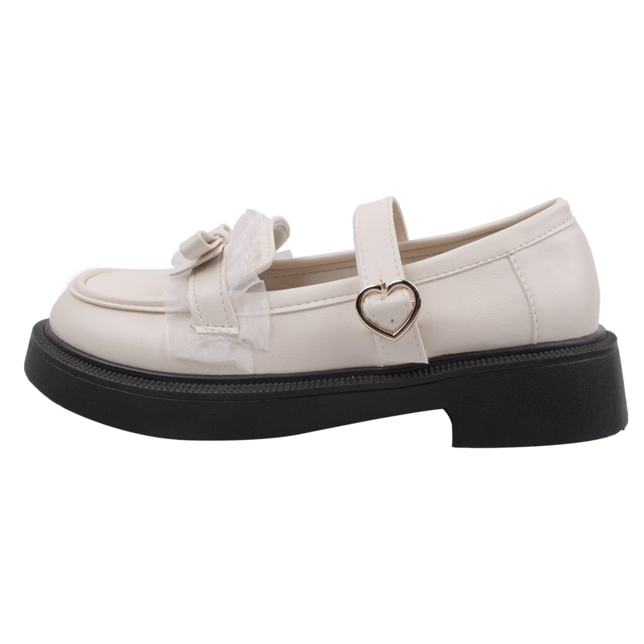 New British Style All-match One-word Buckle Belt Mary Jane Shoes Women's Casual Soft Leather Loafers Small Leather Shoes