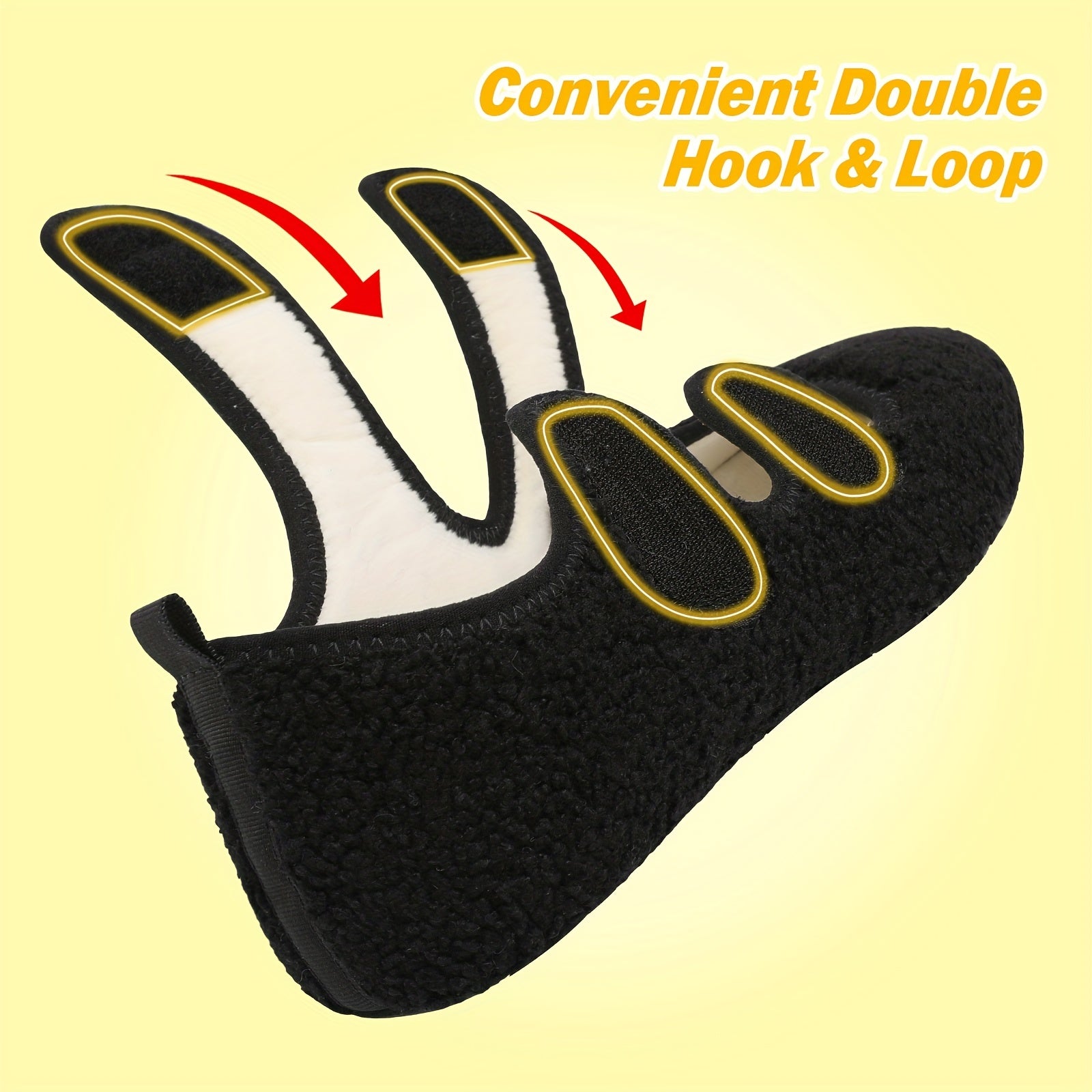 Cozy Wide Fit Slippers for Women - Soft, Lightweight, Non-Slip Rubber Sole, Hook-and-Loop Fastener, Breathable Fabric Upper, EVA Insole, Perfect for Indoor/Outdoor Use in Fall Season