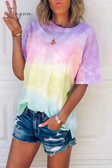 Ingvn - O Neck Tie-dye Multicolor T-shirt