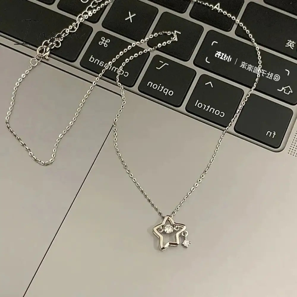 Fashion Shine Crystal Star Star Pendants Necklace For Girl Women Chains Personality Aesthetic Design Necklaces Y2k Jewelry