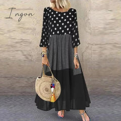 Ingvn - Women's Bohemian Ruffle Sundress Summer Sleeveless Floral Printed Maxi Long Dress Casual Loose Party Tanks Vestido