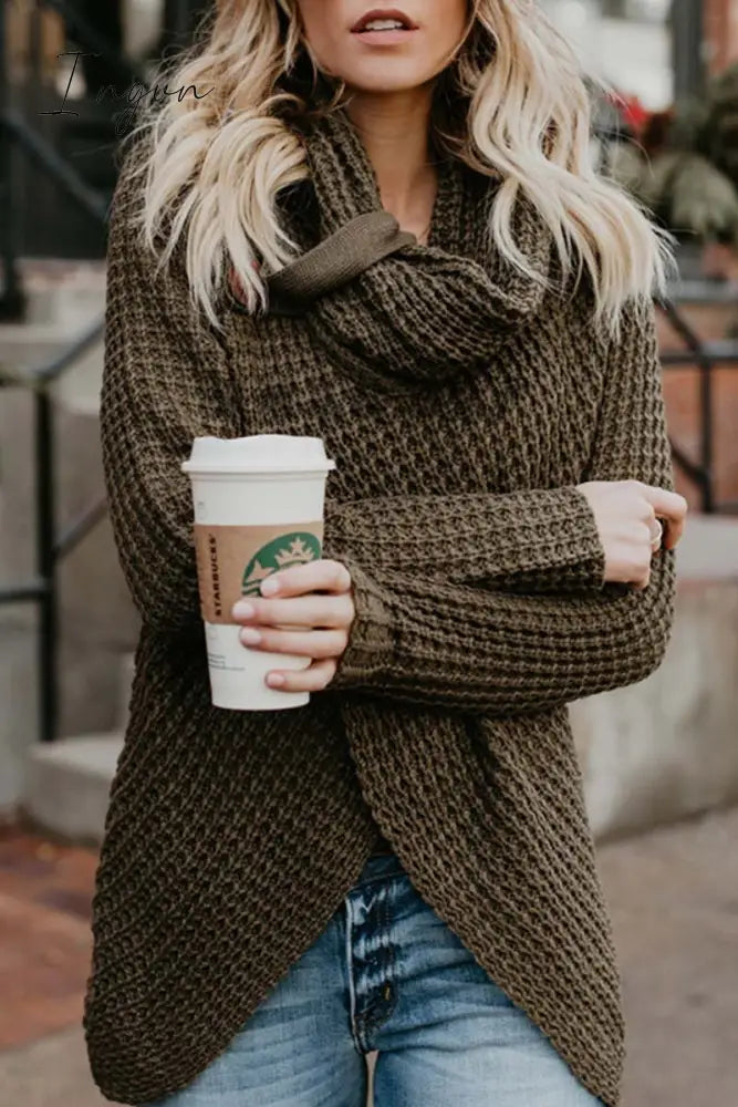 Ingvn - Irregular Winter Shawl Coat(6 Colors)