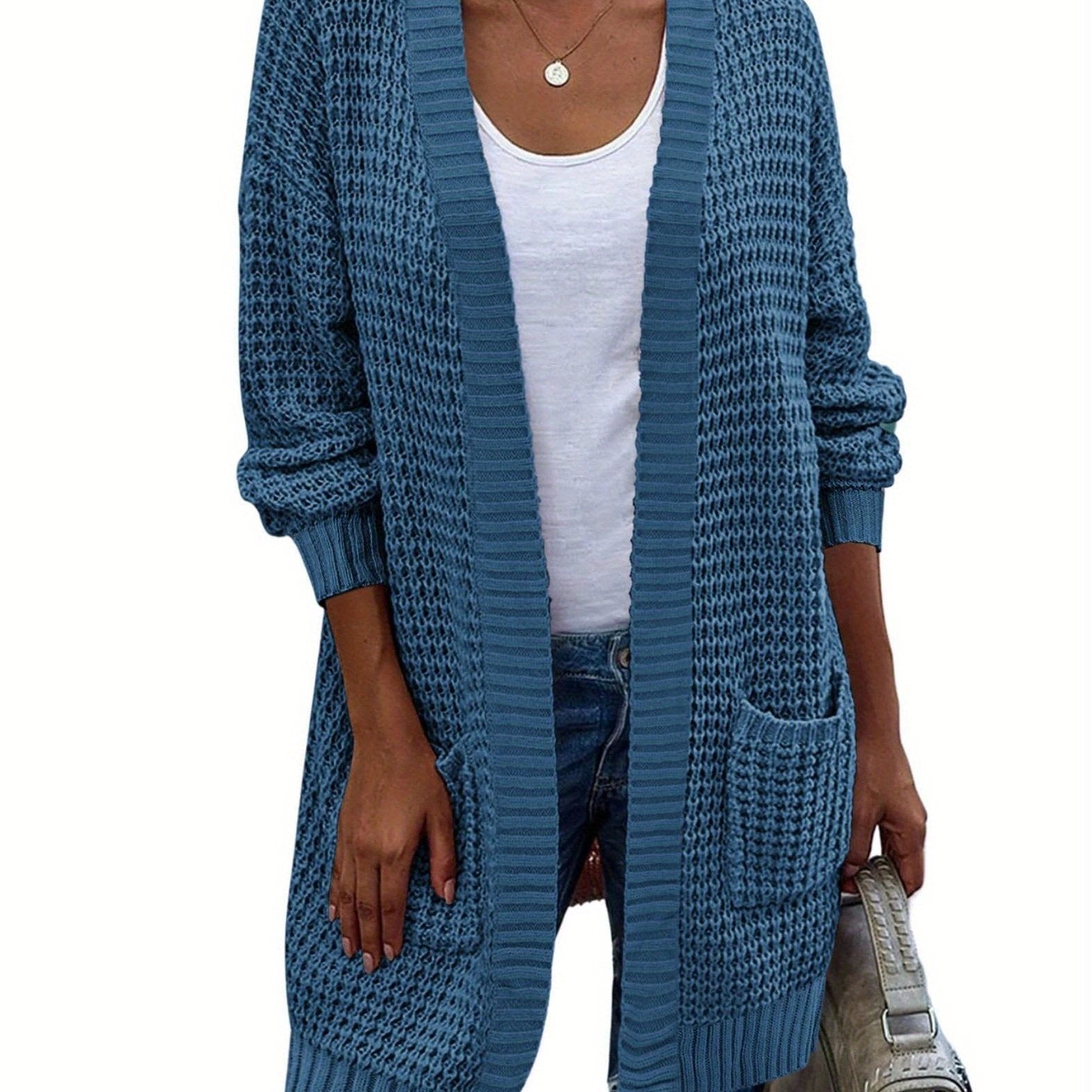 New Season Women's Oversized Lantern Sleeve Open Front Chunky Knit Fall Sweater Cardigan with Cozy Outwear Design