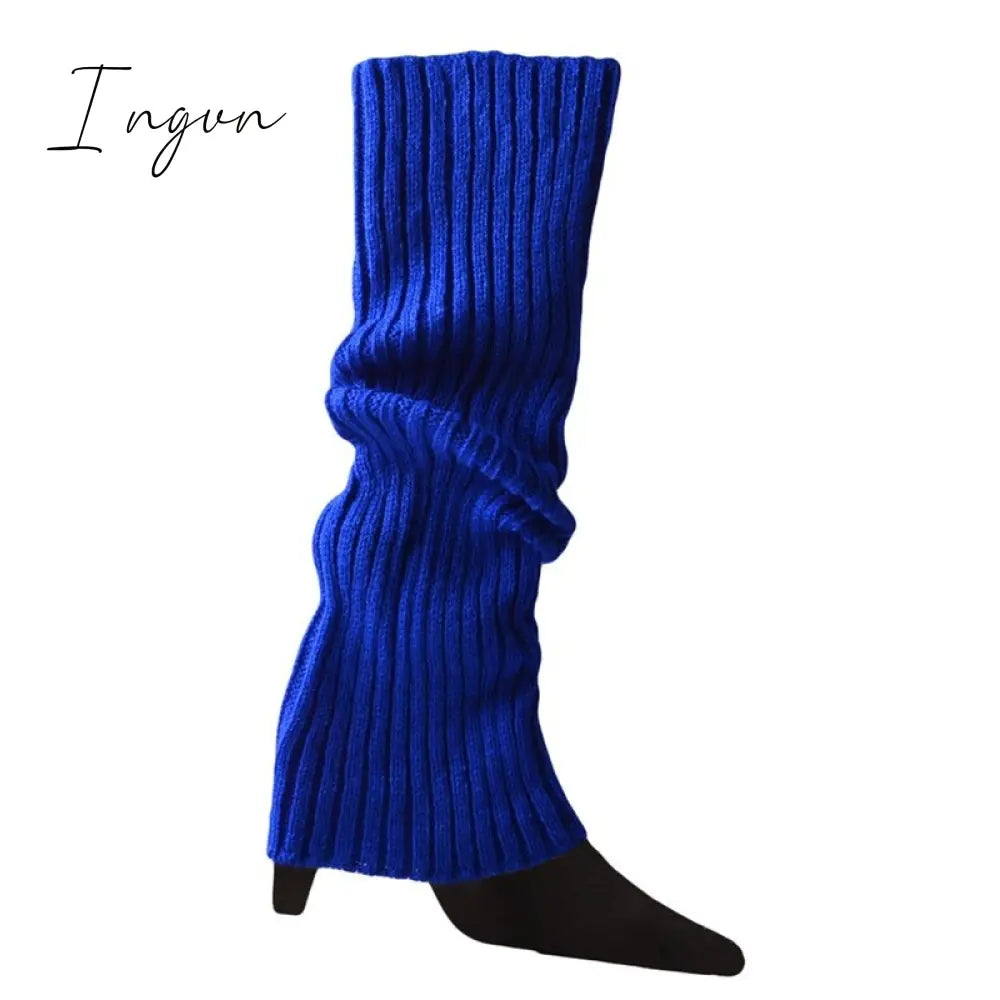 Ingvn - Lolita Leg Warmers Women Warm Winter Knit Foot Cover Crochet Knee Socks Warm Boot Cuffs Beenwarmers Japanese Long Socks
