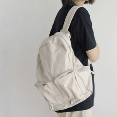 INGVN  Japanese Preppy Grunge Solid Y2k Backpack Fashion Women Casual Schoolbags Streetwear Trendy Ins Backpacks for College Students