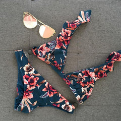 Women Push-up Padded Bikini  Hot Retro Swimsuit Print Swimwear Girls Summer Beachwear Female Bathing Suit Swimming Biquini