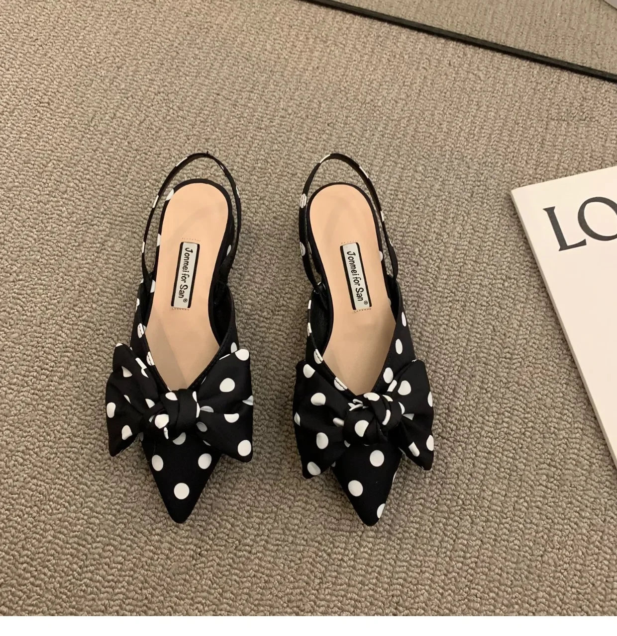 Bow Sandals Women Summer Pointed Low Heel Sandals Women Fashion Baotou Thin Strap Sandals High Heels Sandalias De Mujer