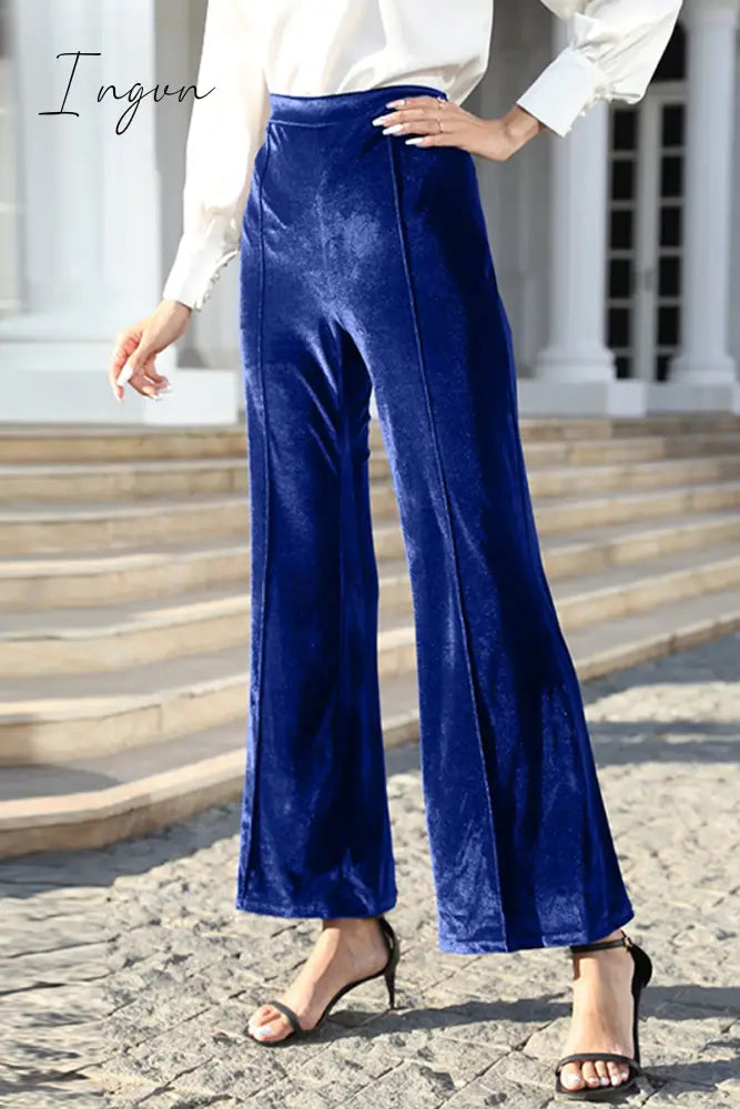 Ingvn - Elegant Solid Patchwork High Waist Speaker Solid Color Bottoms(5 Colors)