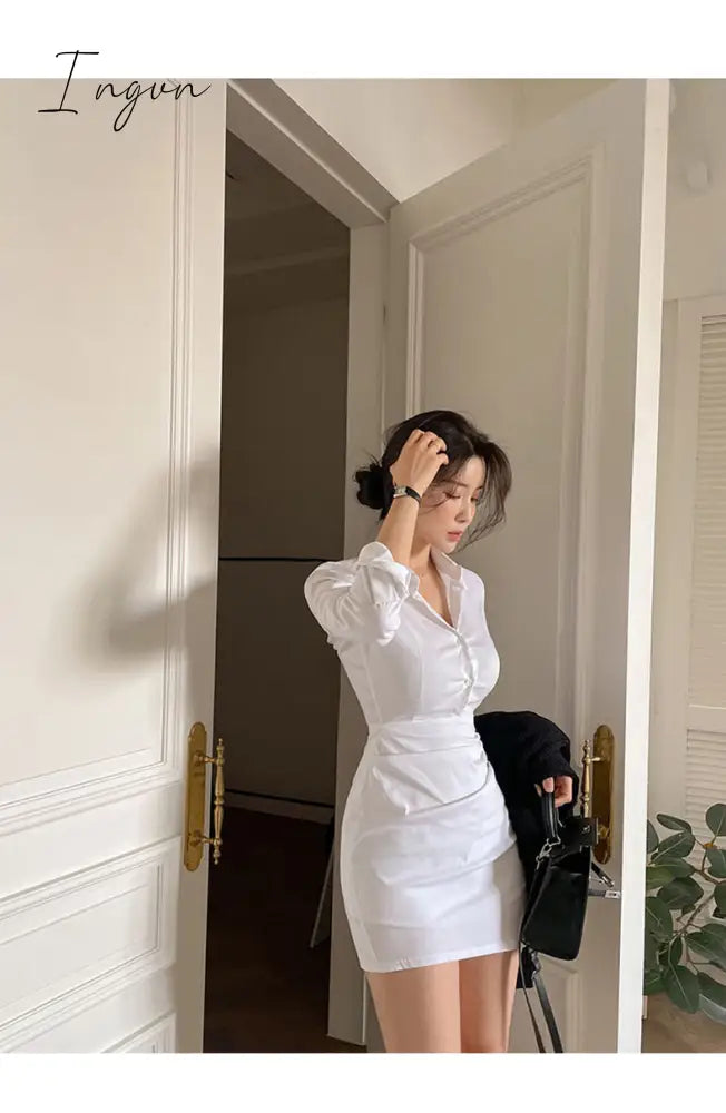 Ingvn - Fashion Summer Women'S Dress Shirt Dress Long Evening Female Vintage Maxi Party Oversize Beach Women Dresses Casual Elegant Prom