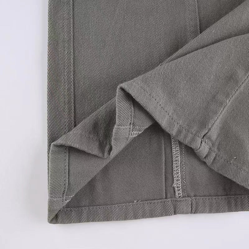 Voguable  Fashion American Trousers High Street Retro Gray Cargo Pants  Woman Sexy Low Waist Baggy Pants Casual Trousers Streetwear