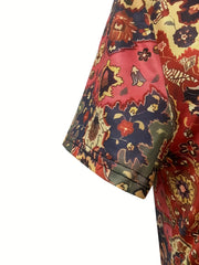 Boho Chic V-Neck Dress - Vibrant Floral Print - Comfy Short Sleeves - Perfect for Spring & Summer Fashion