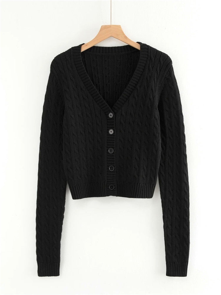 Brandy Mandy Sweaters Women White Knit Sweater Autumn Winter V Neck Long Sleev Knitted Sweater Navy Pullover Brandy Girl Sweater