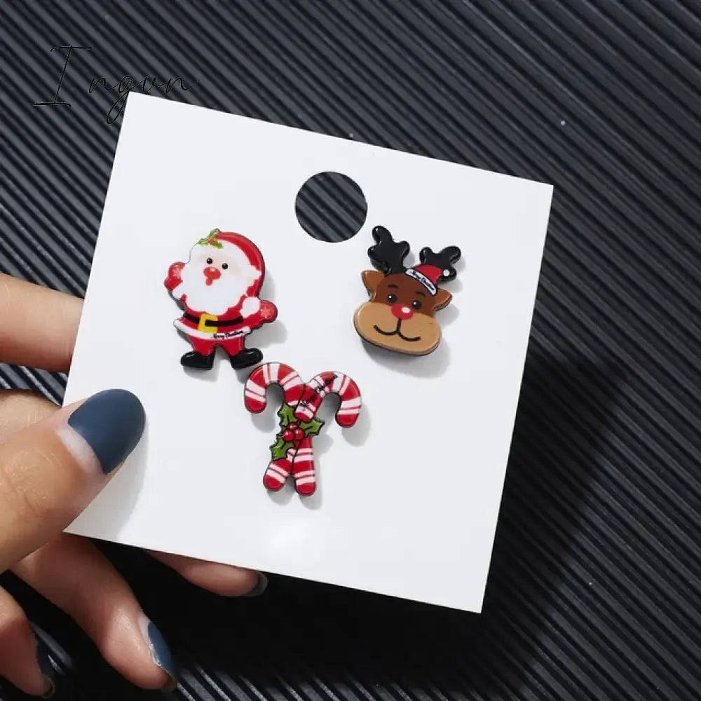3pcs/set Christmas Gift For Women Men Brooches Enamel Pins Santa Claus Bell Elk Snowflake Xmas Tree Brooch Kids New Year Pin