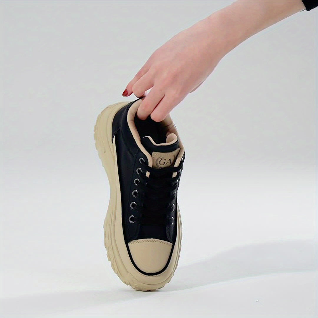 Plus Size Women's Comfortable High Top Platform Sneakers, Casual Lace Up Outdoor Shoes
