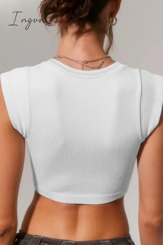 Ingvn - Sexy Street Solid Patchwork U Neck T-Shirts