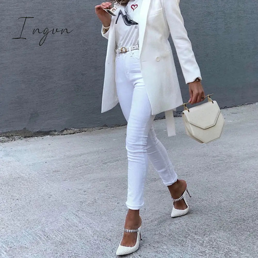 Ingvn - Chic Women Pearl Detailed High Heels