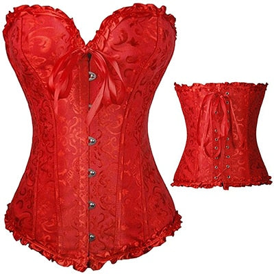 Plus Size Bustier Corsets Gothic Lace Up Binders and Shapers Overbust Body Shapewear Women Sexy Slimming Waist Trainer Boned 6XL