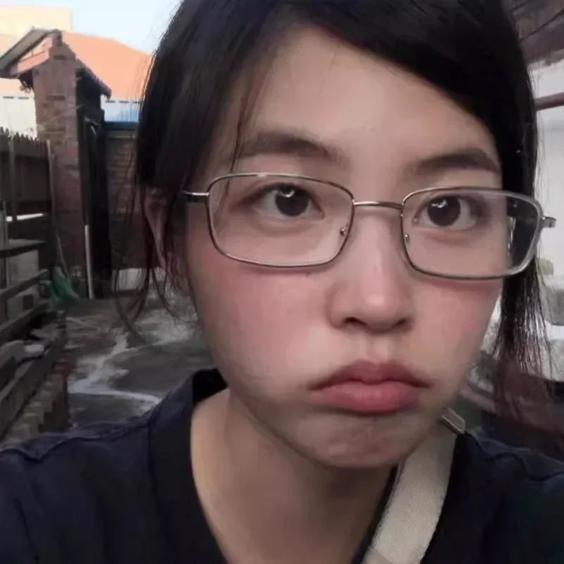 INGVN  Small Square Glasses Frame for Women Metal Frame Flat Anti-blue Bayonetta Glasses Japanese Men Retro Trendy Reading Y2K Glasses