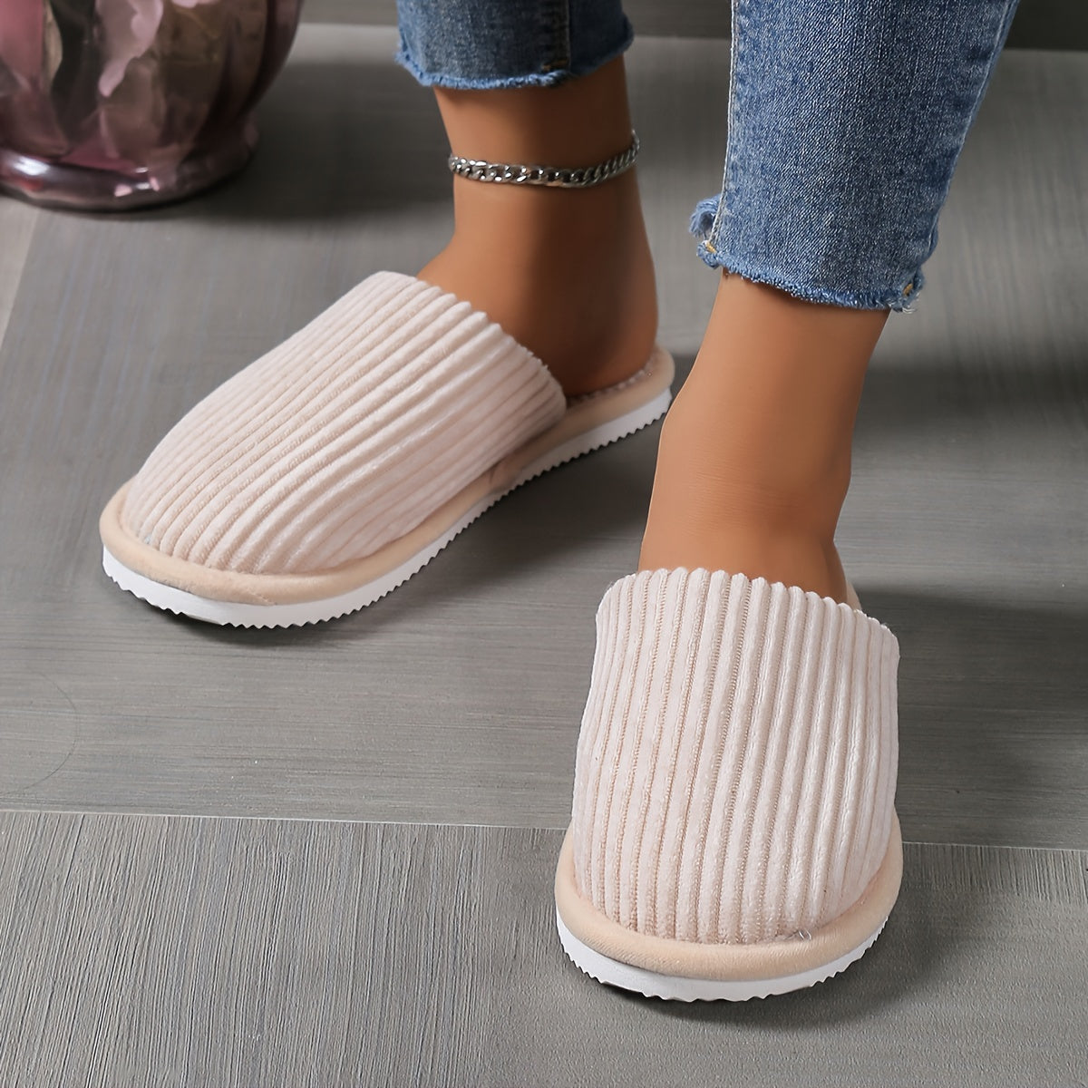 Ultra Cozy Plush Slippers - Soft, Warm, Closed-Toe, Fuzzy, Anti-Slip Sole, Indoor Shoes for Cold Winter Days - Perfect for Lounging Around the House