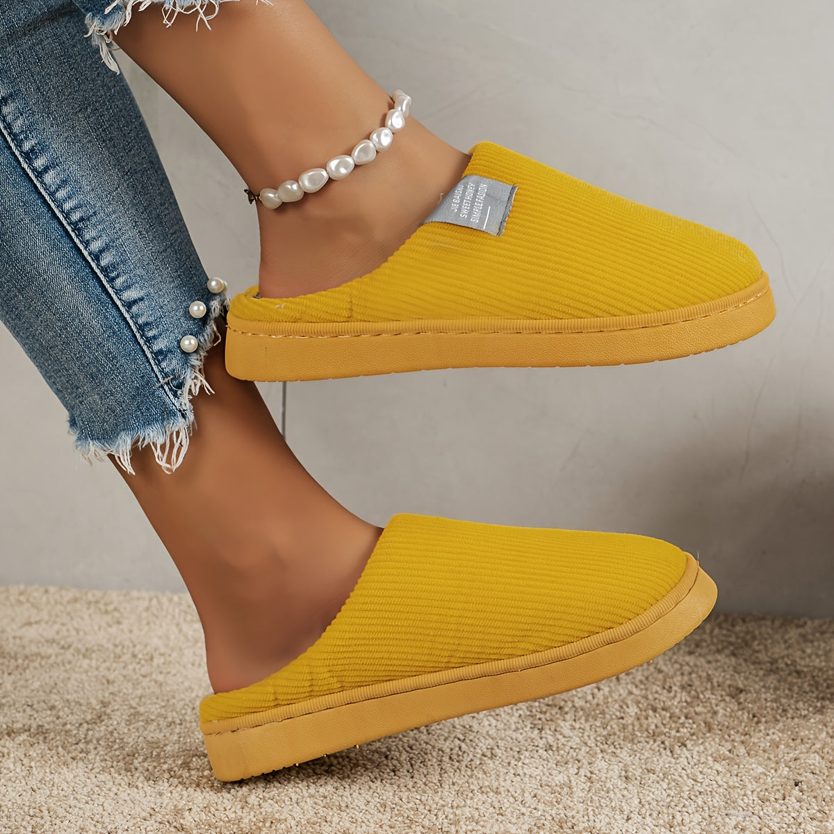 CozySoft Plush House Slippers - Slippers with Soft Sole, Closed Toe, Fuzzy Lining, Warm and Cozy Design for Home Use - Perfect for Cold Winter Days