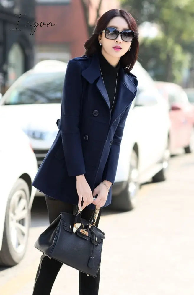 Ingvn - Woolen coat women's coat early autumn all-match short coat small shawl gown casual