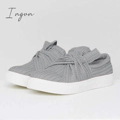 Ingvn - Women Knitted Twist Slip On Sneakers