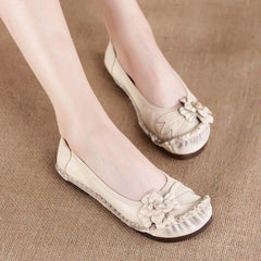 Women Genuine Leather Shoes Female Brand High Quality Comfort Flats Mom Casual Summer Shoes 2026 Fashion Oxford Flats