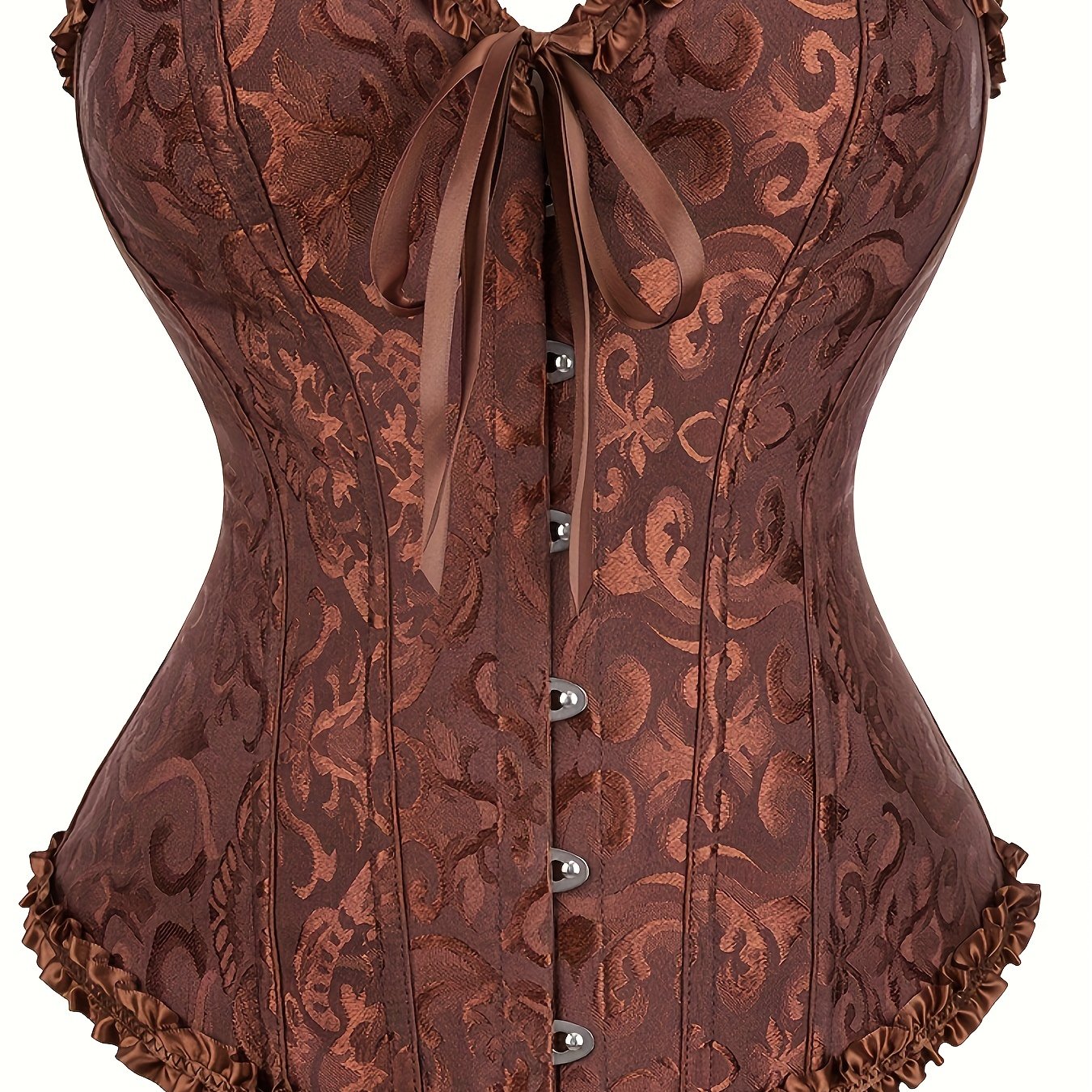 Luxurious Ruffle Strapless Corset Bustier - Sculpting Tummy Control, Adjustable Lace Up, Jacquard Fabric, Body Shaping, Womens Lingerie & Shapewear for a Flawless Silhouette
