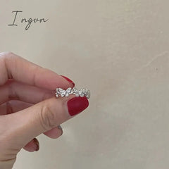 New Fashion Butterfly Rings Shiny Cubic Zirconia Leaves Geometric Adjustable Finger Ring Girls Minimalist Dainty Jewlery Gifts