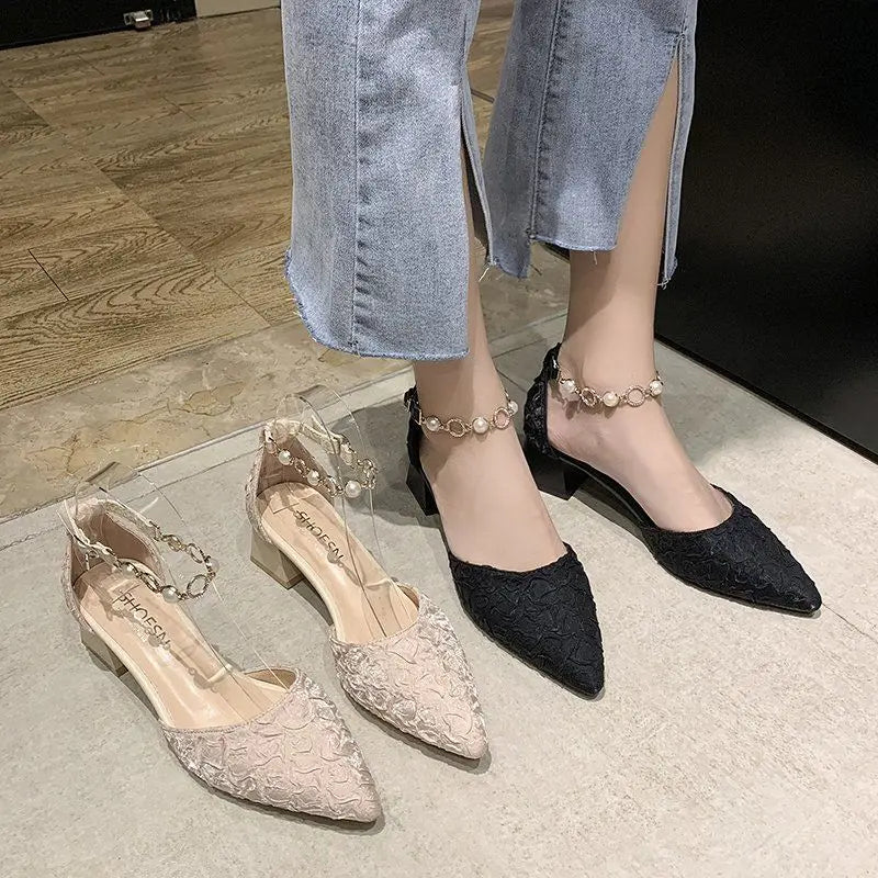Sandals Woman Elegant Designer Block Heels Sandal Summer New Chunky High Heeled Women's Shoes Trend Shoe Sexy Party Fashion