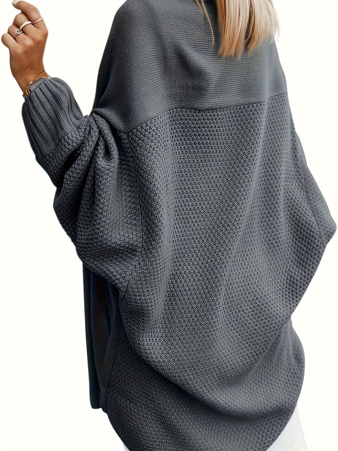 Cozy Oversized Long Cardigan Sweater - Women's Knit Outerwear for Fall 2024 - Open Front, Batwing Sleeve, Soft and Warm