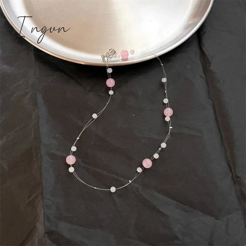 New Korean Fashion Cute Colorful Fruit Flower Beaded Necklace for Women Girls Aesthetic Jewelry Gifts Wedding Party