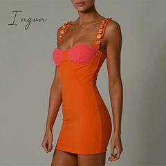 Ingvn - Elegant Strapless Sexy Bodycon Maxi Dress Summer Sleeveless Button Buckles Slim Bandage Long Party Women Dress Midi Vestidos