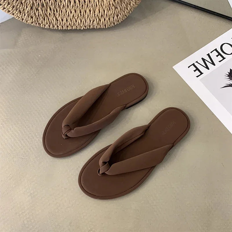 Ingvn  New Summer Clip Toe Women Slipper Fashion Slip On Soft Flat Heel Slides Ladies Outdoor Beach Vaction Sandalias Flip Flop