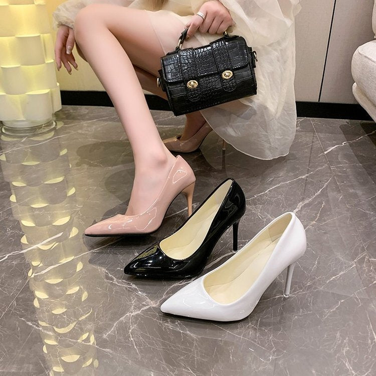 Nude High-heeled Fashion Single-layer Shoes Summer Travel All-match Thin-heeled Single-layer Shoes with Skirt Western-style Women's Shoes