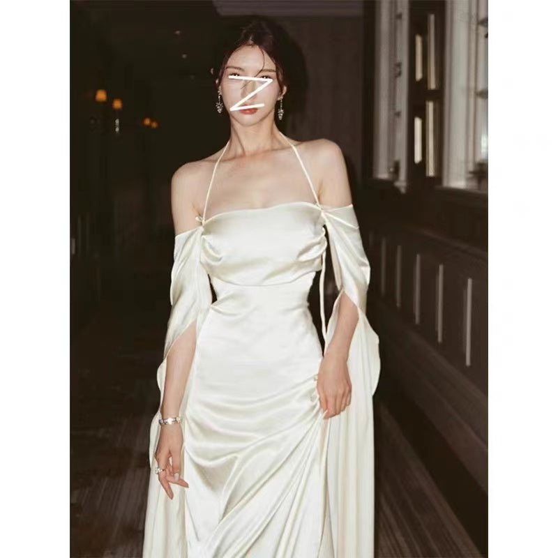 Boho Beach Stain Midi Dress Party Women Evening Design Long Sleeve Slim Elegant Bodycon Dress One Piece Dress Korea Fashion