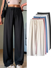 Ingvn - Women's Wide Leg Chinos Pants Trousers Black Pink Beige Streetwear Lightweight Casual Outdoor Causal Daily Full Length Comfort Plain S M L XL 2XL