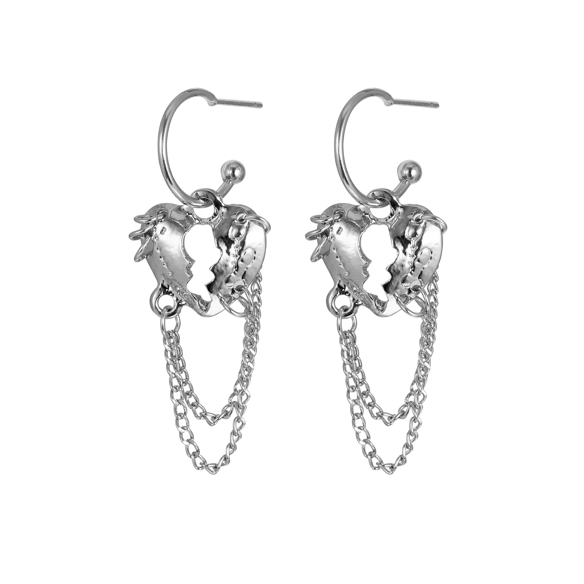 INGVN  Fashion Irregular Water Drop Earrings for Woman Retro Punk Hip Hop Sliver Color Metal Geometric Earrings New Jewelry Girls Gifts