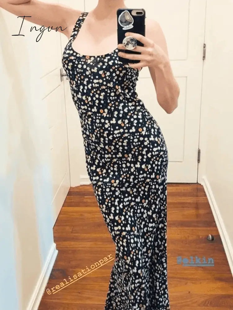Ingvn - Summer Floral Print Maxi Dress