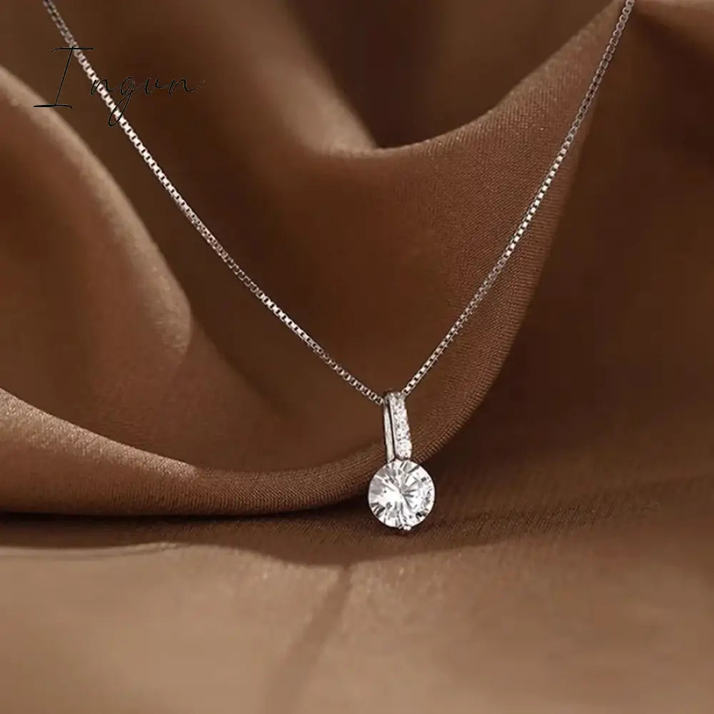 New Trendy Simple Bling Zircon Water Drop Pendant Necklace for Women Niche Design Party Jewelry Girlfriend Gifts