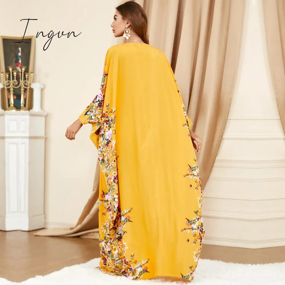 Ingvn - African Printing Dress Summer African Women Long Sleeve O-neck Plus Size Long Dress African Dresses for Women African Robes